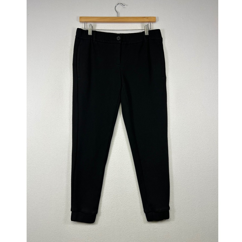 Dark Academia Ann Taylor Loft Womens 00 Black Textured Knit Jogger Trousers